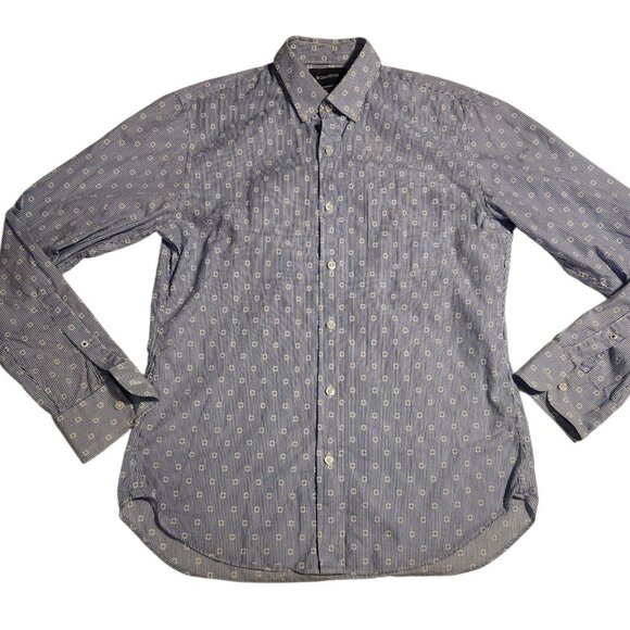 Bonobos Shirt Blue Polka Dot Slim Fit Button Down Dress Shirt Mens Size Medium - Picture 1 of 10